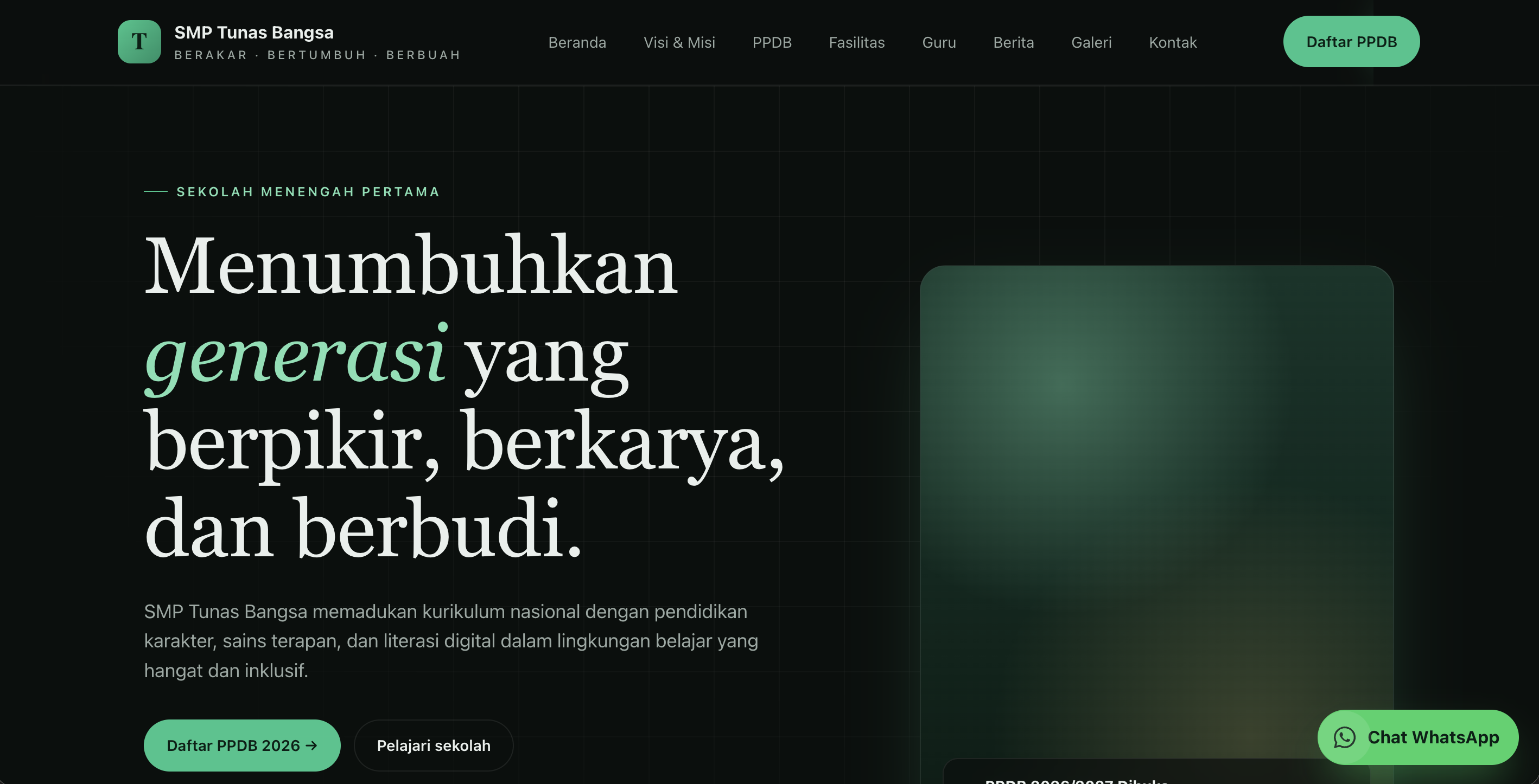 Template Sekolah SMP Tunas Bangsa